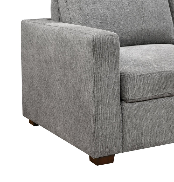 Sofa-lit Drift de 66,5 po en tissu d’apparence lin avec accoudoirs rectilignes - gris