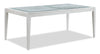 Table de salle à manger Vida de 78 po (L) avec incrustations en verre - blanche