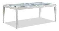  Table de salle à manger Vida de 78 po (L) avec incrustations en verre - blanche