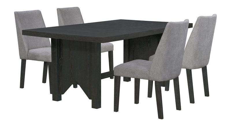 Chaise de salle à manger Emery en tissu de polyester - anthracite