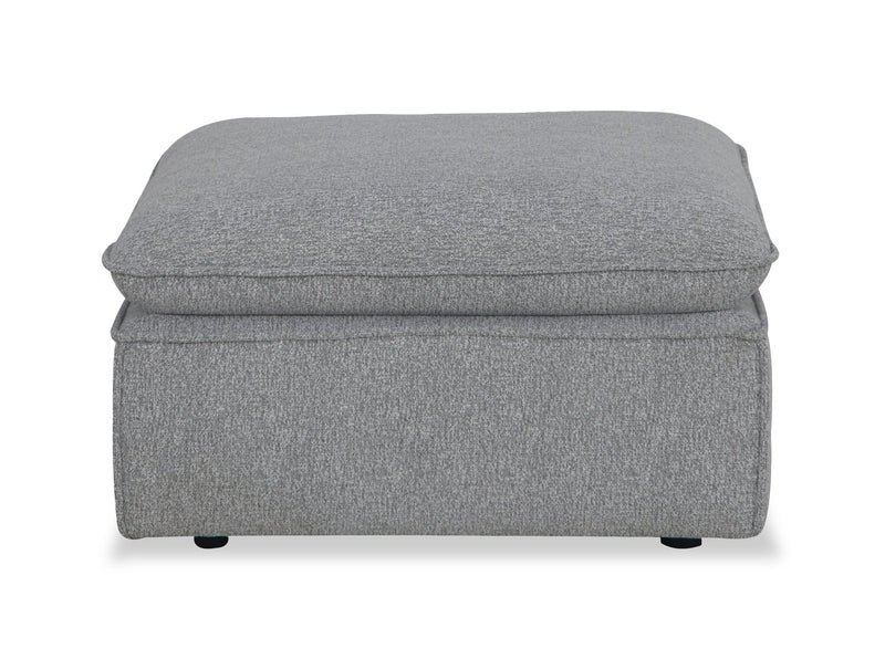 Pouf Farah de 33,85 po en tissu de chenille avec coussin en duvet et plumes - argenté