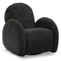  Fauteuil d’appoint coulissant, pivotant et inclinable Shay en chenille - ebony
