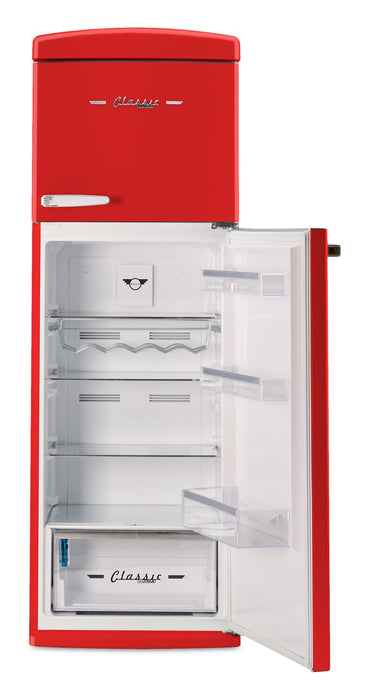 Réfrigérateur Classic Rétro d’Unique de 24 po et de 11 pi3 à congélateur supérieur - rouge bonbon - UNQ-310L R TM