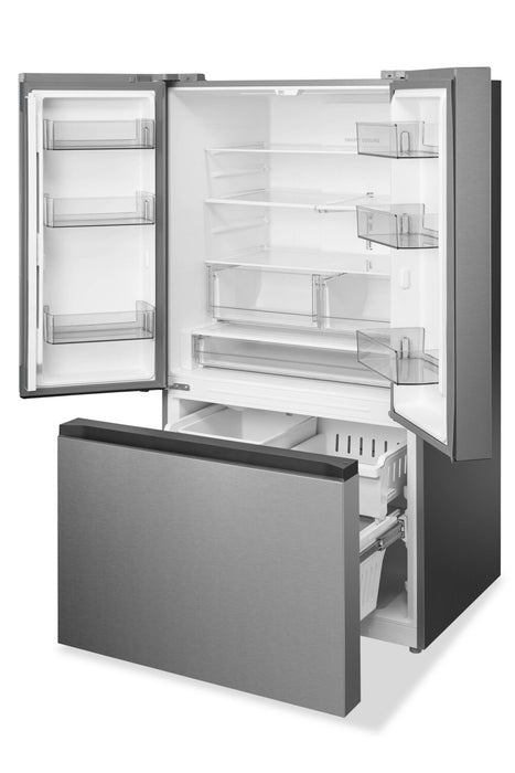 Réfrigérateur Midea de 22,6 pi3 et de 33 po de profondeur comptoir à portes françaises avec machine à glaçons - MRF23I7AST