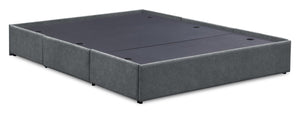 Base de lit de rangement rembourrée Amos anthracite - format très grand lit