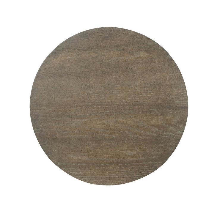 Table de bout moderne ronde Eldon de 20 po en bois massif - marsouin