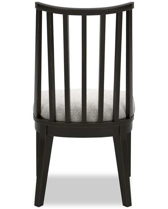 Chaise de salle à manger Shaw en tissu de polyester avec dossier à lattes - noire