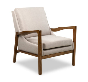 Fauteuil d’appoint Echo 27,95 po en tissu avec accoudoirs et pattes en bois - beige