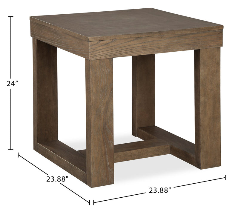 Table de bout Jasper de 24 po - brun-gris