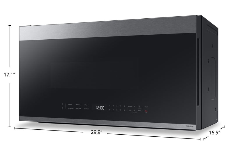 Four à micro-ondes à hotte intégrée Samsung de 2,1 pi³ avec 400 pi³/min et commandes tactiles en verre - acier inoxydable - ME21DG6500SRAC