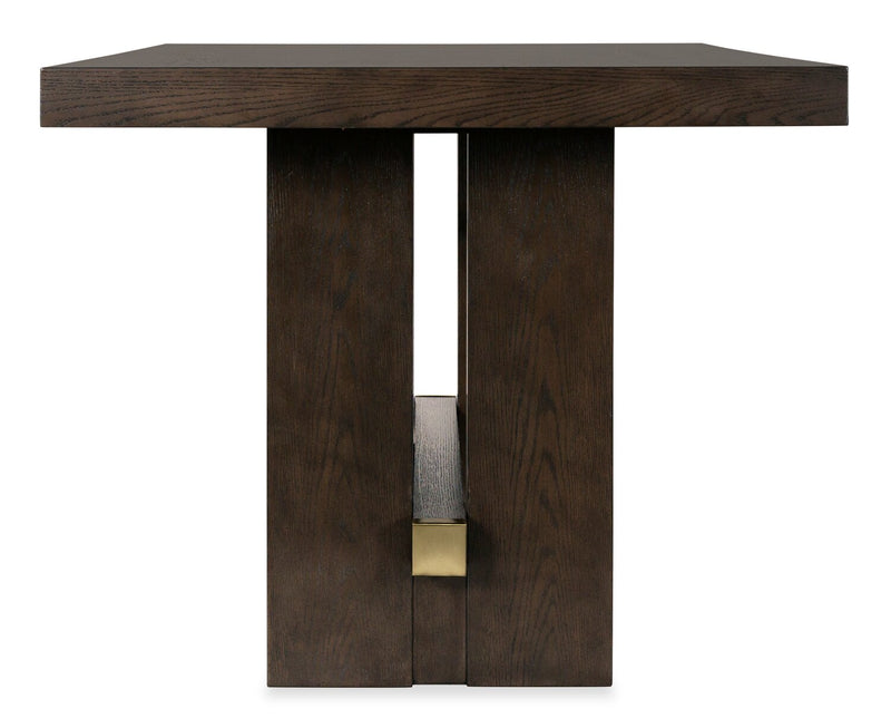 Table de salle à manger Metro de 66 po (L) de hauteur comptoir avec support à vin intégré - brune