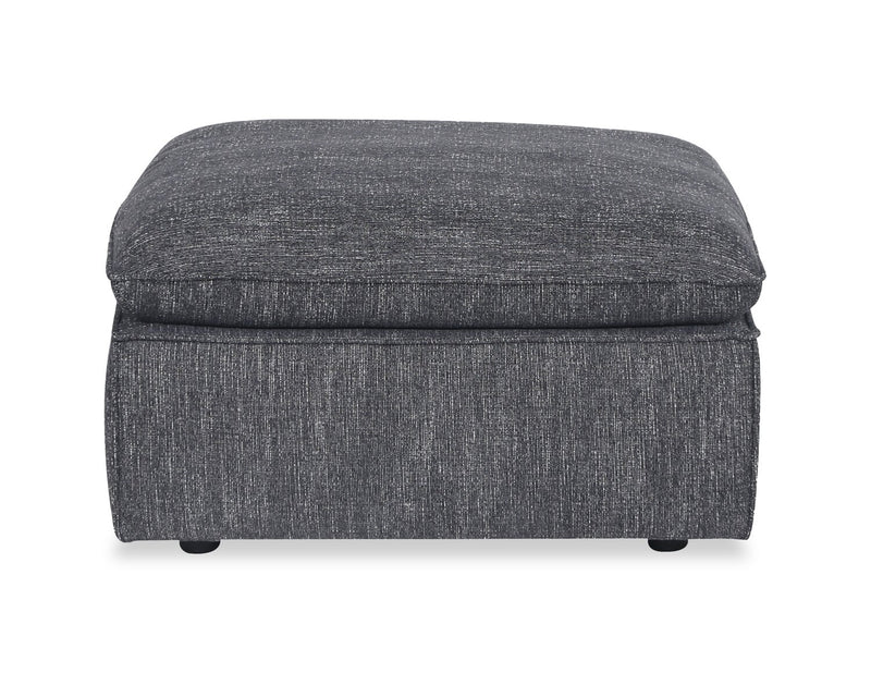 Pouf Farah de 33,85 po en tissu de chenille avec coussin en duvet et plumes - anthracite