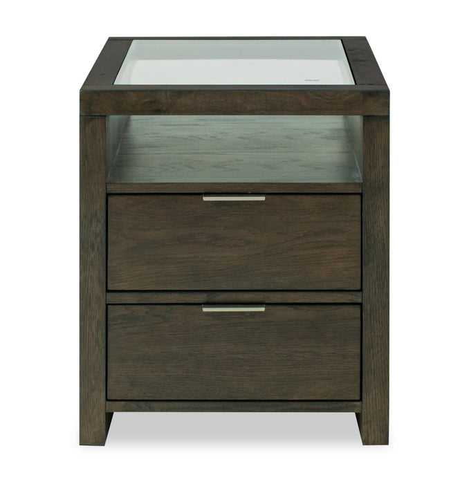 Table de bout moderne Hatfield de 20 po en bois massif - brun champêtre