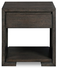  Table de bout Zelda de 24 po avec rangement et tablette - moka chaud 