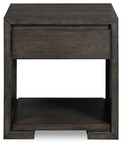 Zelda 24" End Table with Storage and Shelf – Warm Mocha | Table de bout Zelda de 24 po avec rangement et tablette - moka chaud | ZELBRETB