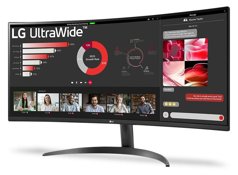  Moniteur de jeu IPS UltraGearMC Nano de LG de 31,5 po à 180 Hz et 1 ms (GàG) avec NVIDIA (34WR50QK-B)