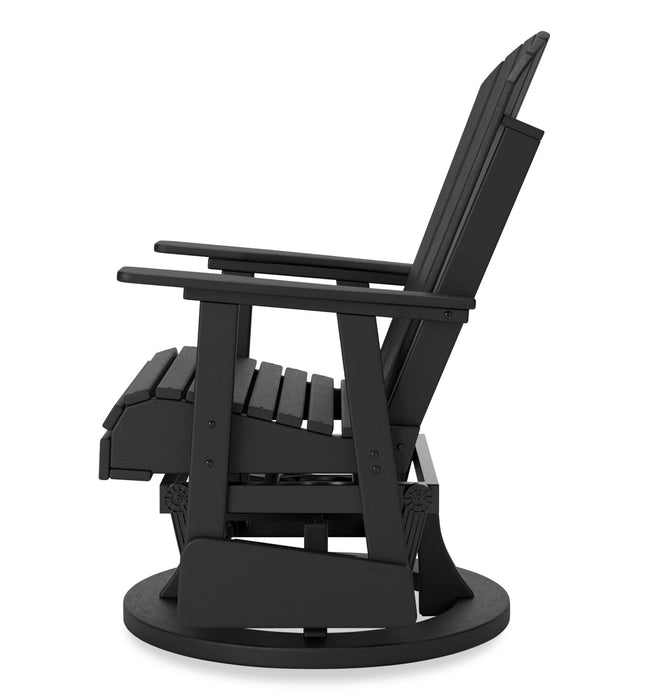 Fauteuil pivotant et coulissant Lake pour la terrasse à l’extérieur -  plastique haute densité, résistant aux intempéries - noir