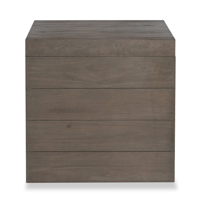 Table de bout moderne Avalon de 22 po en bois massif avec rangement - brune