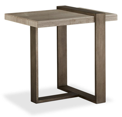 Cyprus 26” Modern End Table - Beige/Bronze | Table de bout Cyprus - beige et bronze