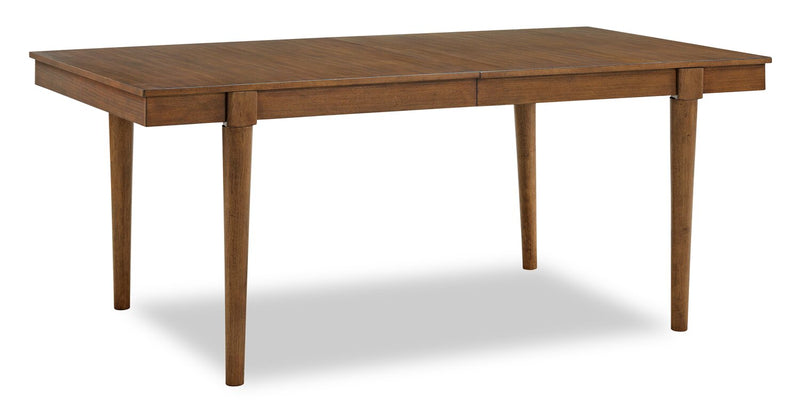 Ensemble de salle à manger Ember 5 pièces avec table, 74 po à 92 po (L), et 4 chaises - gris et brun