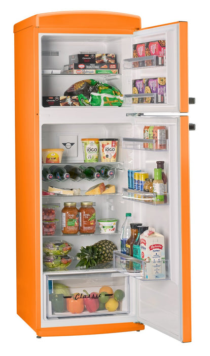 Réfrigérateur Classic Rétro d’Unique de 24 po et de 11 pi3 à congélateur supérieur - orange creamsicle - UNQ-310L O TM