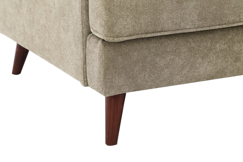 Sofa sectionnel en forme de V Kira 3 pièces en tissu - gris