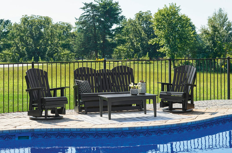Fauteuil pivotant et coulissant Lake pour la terrasse à l’extérieur -  plastique haute densité, résistant aux intempéries - noir