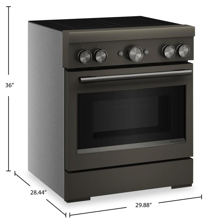 Cuisinière KitchenAid de 4,1 pi3 et de 30 po à convection avec friture à air sans préchauffage - minerai noir - KFIS930SBE
