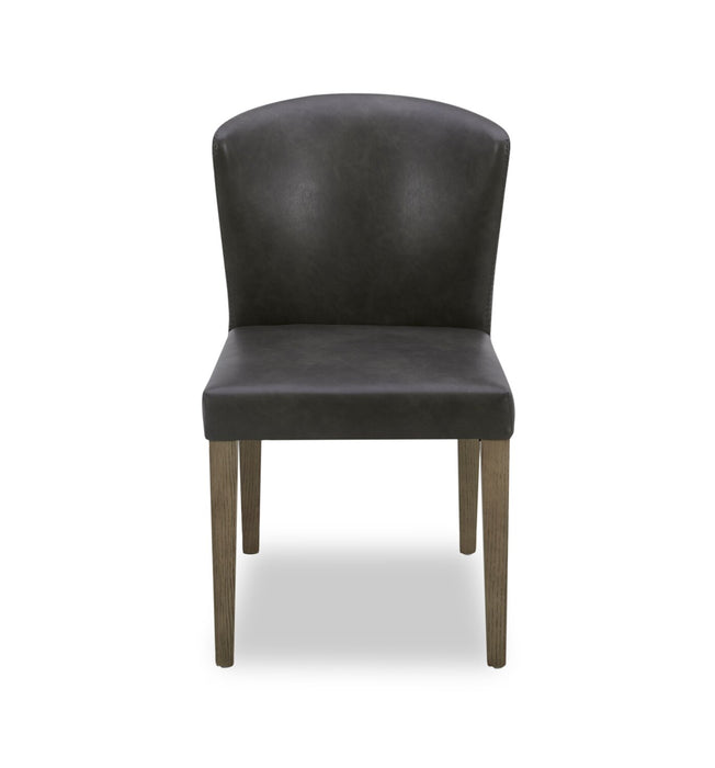 Chaise de salle à manger Arlo en tissu de cuir végétalien - anthracite