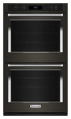 Four mural double électrique KitchenAid de 10 pi³ et de 30 po avec convection véritable - acier inoxydable noir avec fini PrintShieldMC - KOED530PBS