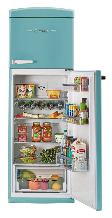 Réfrigérateur Classic Rétro d’Unique de 24 po et de 11 pi3 à congélateur supérieur - turquoise brume marine - UNQ-310L T TM