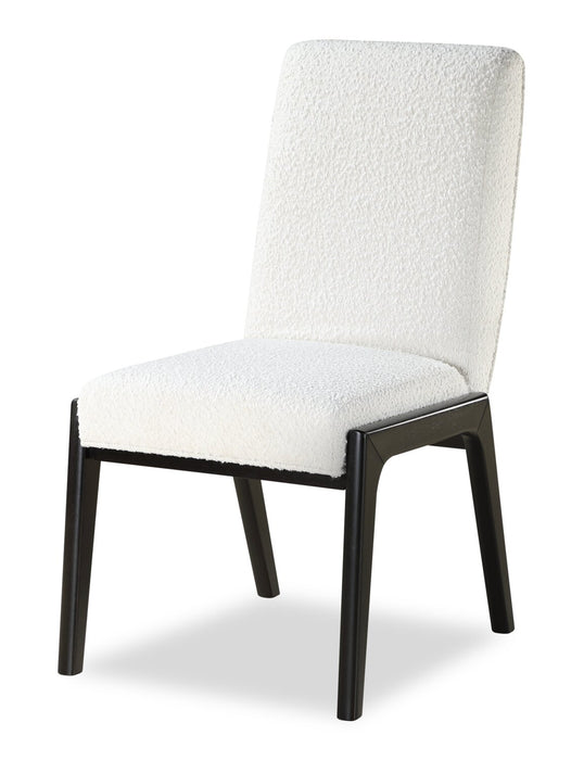 Ensemble de salle à manger Alma 7 pièces avec table de 86 po (L), base à tréteaux et 6 chaises - anthracite noir et blanc