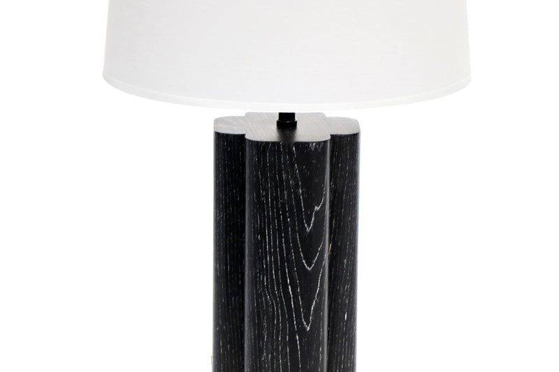 Lampe de table Nash de 28,7 po avec abat-jour en lin - chêne noir 