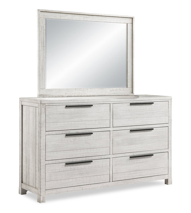 Miroir de commode de chambre à coucher Haven - blanc