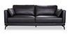 Sofa Melrose de 84,5 po en cuir véritable de qualité supérieure avec pattes en métal - noir