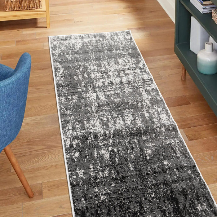 Carpette lavable Fresh grise et blanche à effet vieilli - 2 pi 0 po x 6 pi 7 po