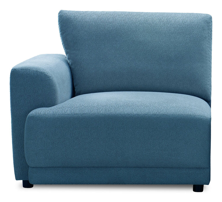 Fauteuil modulaire de gauche Voyage en tissu avec coussins de dossier amovibles - bleu