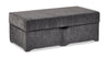 Pouf de rangement Morgan de 48 po fabriqué au Canada en tissu de chenille - gris