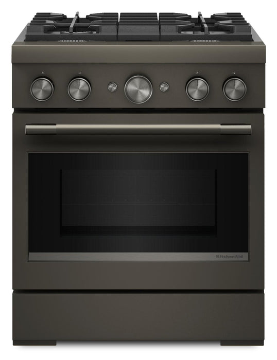 Cuisinière hybride KitchenAid de 4,1 pi3 avec mode de friture à air sans préchauffage - minerai noir - KFDS930SBE