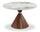 ["Table de salle à manger Alwin avec dessus en pierre frittée, base en forme de sablier et touches dorées - 47,25 po (L), ronde - brune"]