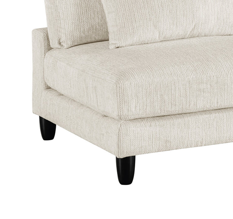 Sofa sectionnel modulaire sans accoudoirs Lounge 4 pièces en chenille - beige 