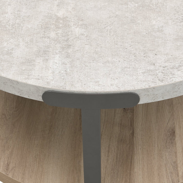Table de bout ronde Felicity de 22 po avec tablette - grise