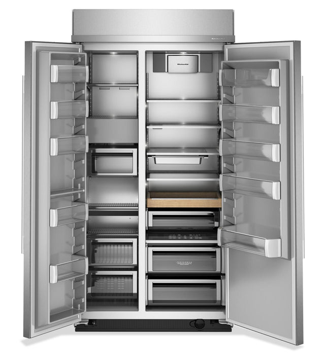 Réfrigérateur encastré KitchenAid de 25,5 pi3 et de 42 po à compartiments juxtaposés - acier inoxydable - KBSN742SPS