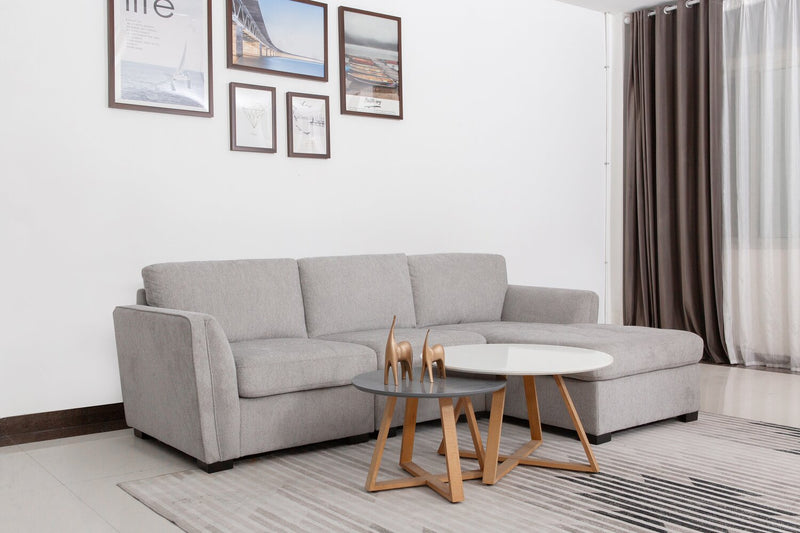 Sofa sectionnel de droite Vault 3 pièces avec fauteuil long de rangement et 2 fauteuils de rangement - gris