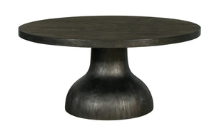 Table à café moderne ronde Eldon de 38 po en bois massif - grain de café