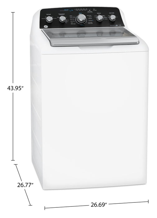 Laveuse GE à chargement par le haut de 4,9 pi³ avec agitateur - blanche - GTW491BMRWS