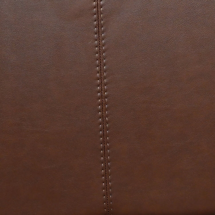Sofa Classico de 90 po en cuir véritable avec pattes en bois - tabac
