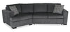 Sofa-lit sectionnel enveloppant de gauche Legend 2 pièces fabriqué au Canada en tissu de chenille - gris poivre