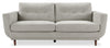 Sofa Cosmo de 80 po en tissu avec coussins de dossier capitonnés - gris