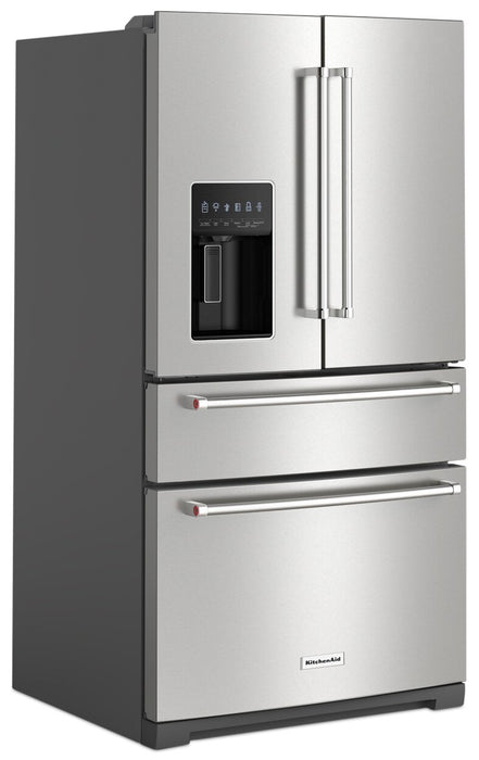 Réfrigérateur KitchenAid de 26,2 pi³ et de 36 po à portes françaises - acier inoxydable avec fini PrintShieldMC - KRMF536RPS